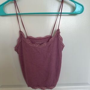 American Eagle Outfitters Pink Cropped Camisole Top